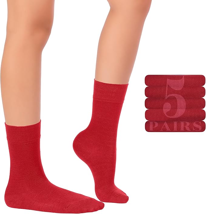 Hugh Ugoli Kids School Uniform Rayon Derived from Bamboo Dress Crew Socks for Toddlers to Youth, 3T - 14 Years Old, 5 Pairs