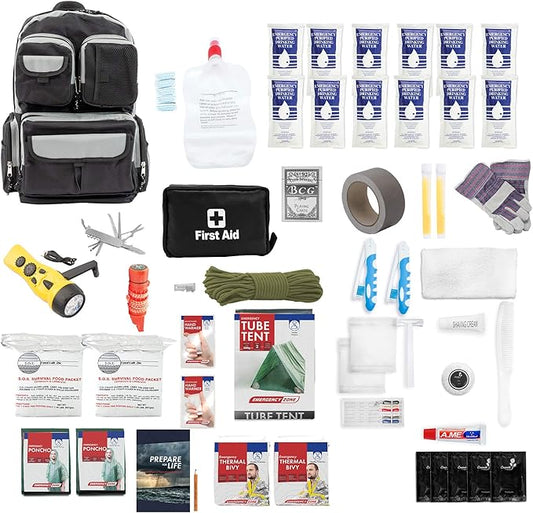 Urban Survival Bug-Out Bag/Go Bag and Disaster Survival Supplies for up to 6 People | Survival Kit for Wildfires, Hurricane, Civil Unrest & More