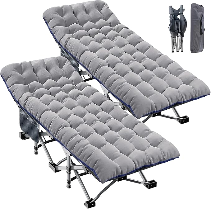 ABORON Heavy-Duty Folding Guest Bed for Adults, 500lb Capacity, Portable Extra Cot with 1235D Double Layer, Ideal for Indoor Guest Stays & Temporary Home Use