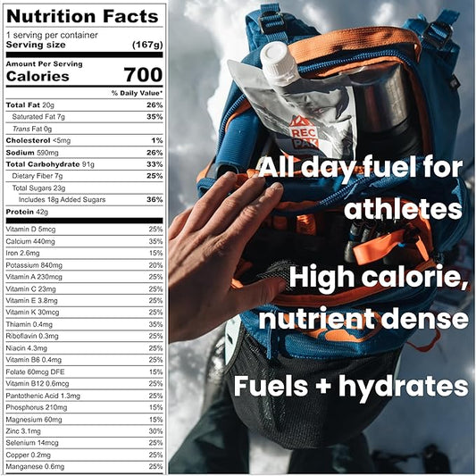RecPak Performance Ultralight Instant Meals For Your Next Adventure | 700 Cal 42g Protein I Vanilla Chai (6-Pack)