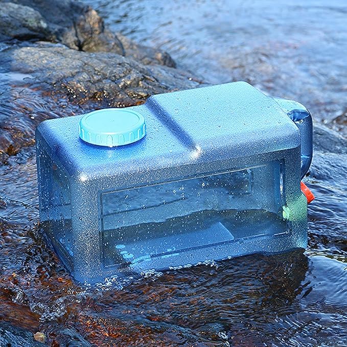 Water Storage Containers - 3.17 Gallon Bottle Dispenser | Portable Square Water Container with Tap,for Hiking Picnic Camping Survival Outdoor Beverage