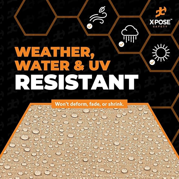 Heavy Duty Tan Poly Tarp 12' X 16' - Bulk Full Pallet (150 Pack) - Multipurpose Protective Cover - Durable, Weather Proof & Tear Resistant - 12 Mil Thick Polyethylene - by Xpose Safety