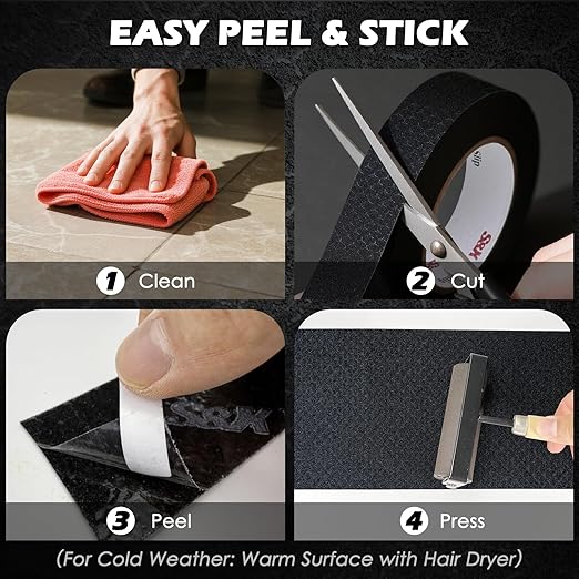 S&X Anti Slip Tape Heavy-Duty 8" x 33' Non Skid Roll, Unmatched Grip Tape for Skateboard, Outdoor Stairs, Decks, Ramps - Waterproof & Durable