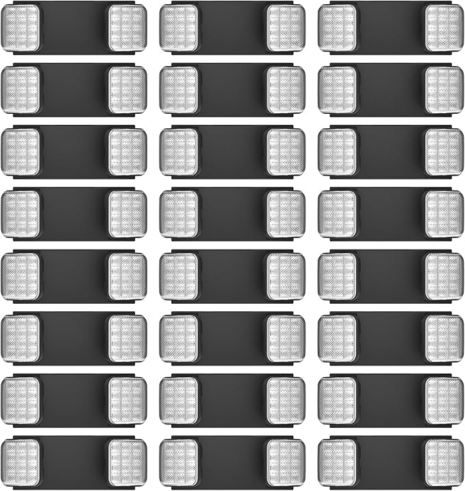 24 Packs Blacks Emergency Lights with Backup Battery,Two Head Adjustable Fire Commercial Emergency Light Fixture-UL Listed-120/277VAC-Led Emergency Exit Lights Fixtures for Business.