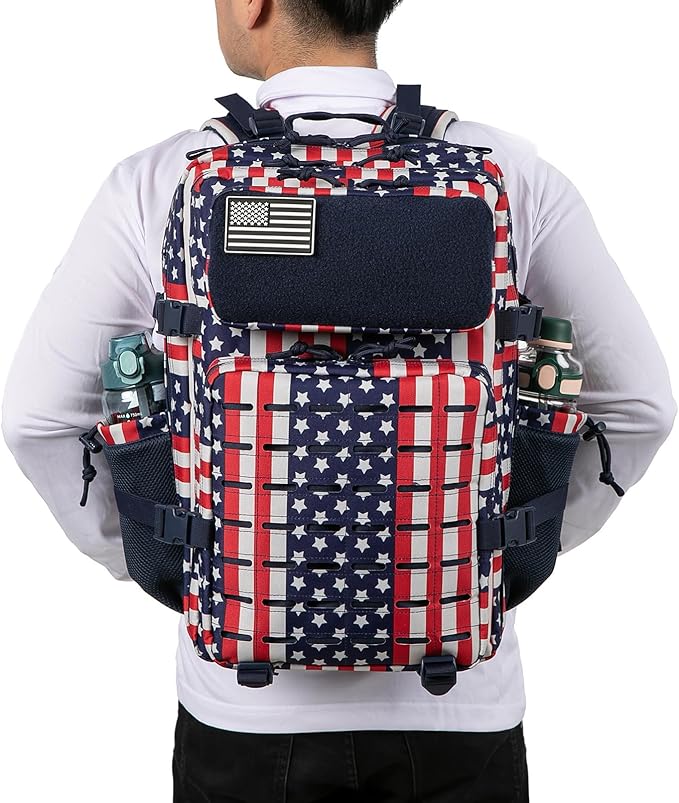 QT&QY 25L/45L Military Tactical Backpack For Men Molle Daypack 3 Day Bug Out Bag Hiking Rucksack With Bottle Holder