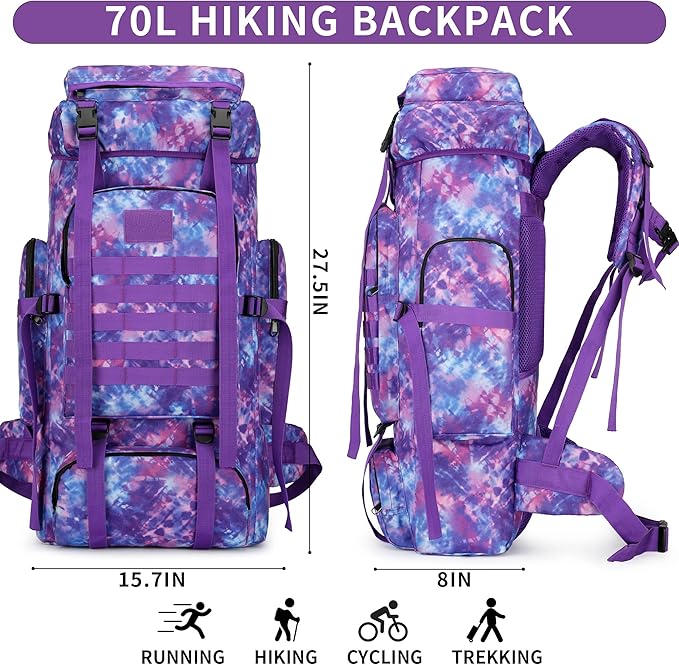 Hiking Backpack for Men 70L/100L Camping Backpack Military Rucksack Molle 3 Days Assault Pack for Climbing