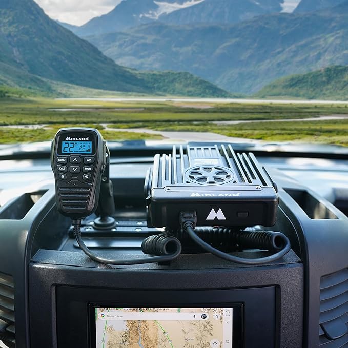 Midland® MXT575 GMRS Mobile Radio, Two-Way Radio with NOAA Weather Scan and Alert - for Farms, Ranches, Overlanding - Repeater Capable, Integrated Control Mic,- External Magnetic Mount