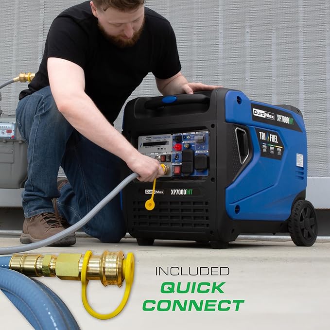 DuroMax XP7000iHT 7,000-Watt Portable Tri Fuel Inverter Generator