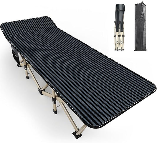 ATORPOK Oversized Camping Cot for Adults, Extra Wide 31.5'' Folding Bed with Carry Bag, Lightweight 500lbs Support, Portable Sleeping Cot for Home, Office, Camping