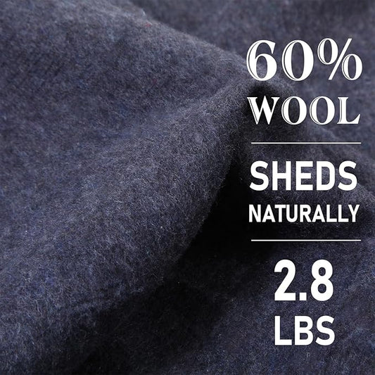 Preboun 3 Pieces Wool Camping Blanket Bulk 60" x 80" Military Wool First Aid Fire Retardant Blanket Queen for Outdoors Camping Stadium Picnics Travel Car Survival Kits(Dark Gray)