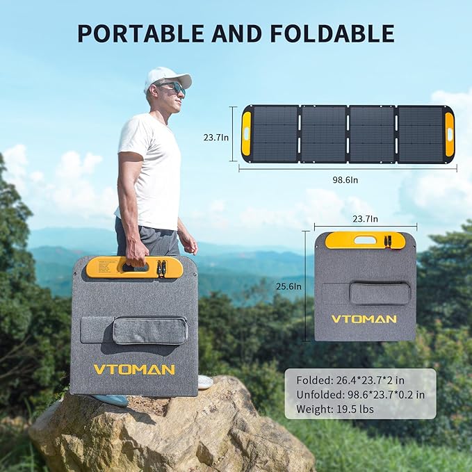 VTOMAN FlashSpeed 1500 Portable Power Station with 200W Pro Solar Panel, 1548Wh LiFePO4 Solar Generator, 1 Hour Fast Charge, 1500W AC Output for Off-Grid, Camping, RV and Home Backup, Emergencies