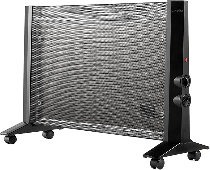 Space Heater for Indoor Use Large Room, 1500W Infrared Electric Room Heater for Bedroom Office, Overheating & Tip-Over Protection