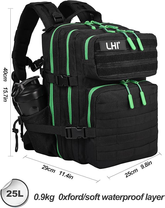 LHI Tactical Military Backpack for Men and Women 25L/35L Army Assault Pack Bag Small Rucksack with Bottle Holder
