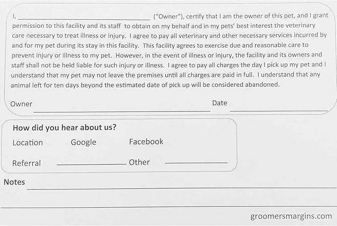 Kennel Cards (100 Pack 4 X 6 Inch) Cat and Dog Boarding Supplies, Pet Profile Record Card for Veterinarian, Shelter, Grooming