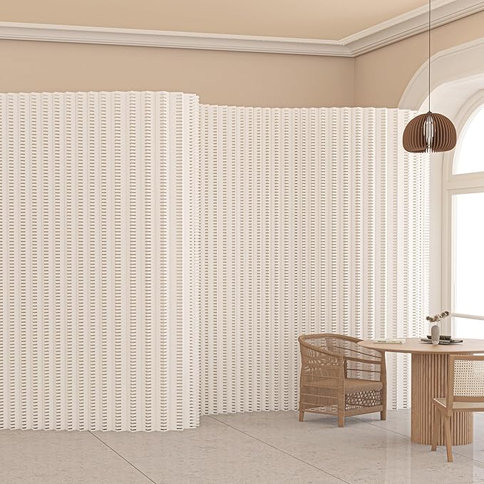 Foldable Room Divider Privacy Screens Movable Temporary Wall Space Partition, 5.25~9.19 FT Tall, 6.56~16.4 FT Width, Choice of Various Sizes and Styles