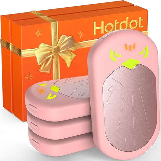 Hotdot Hand Warmers Rechargeable, Heat Levels (104–131°F), Real-Time Temp & Battery Display, Electric Hand Warmers, Fast Heating, Fits in Gloves/Pocket, Gifts for Women & Men