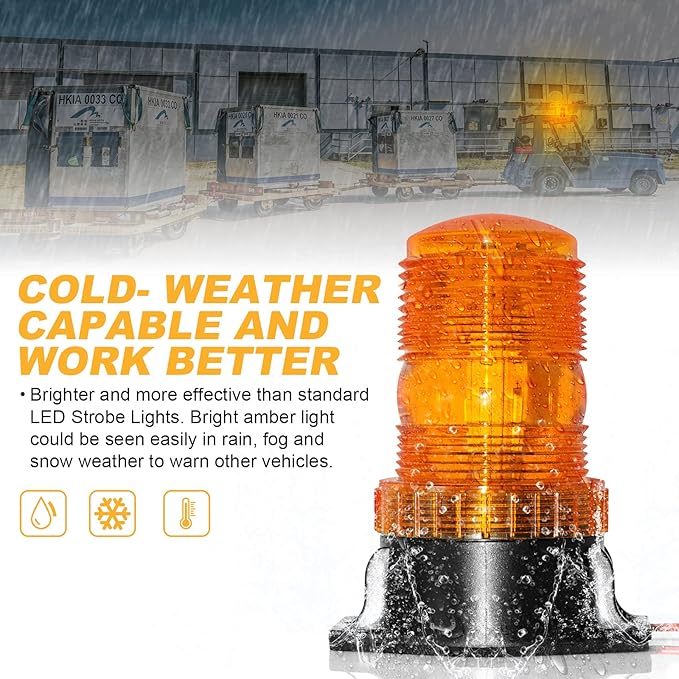 30 LED Amber Forklift Strobe Light 30W Vehicle Roof Safety Beacon Light for 10-110V Mower, ATV, Trucks, Tractor, Golf Carts, UTV, Cars, Bus