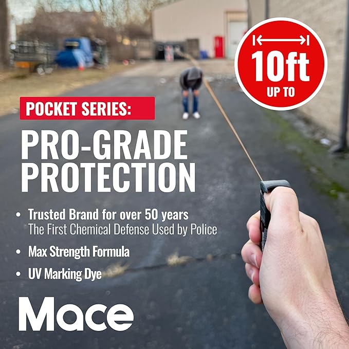 Mace Personal Safety Alarm & Mace Pepper Spray Kit - Loud 130db Siren with Built in Emergency Whistle, 10 Feet Range Pocket Model (0.42 oz) Self Defense Pepper Spray for Women & Men - Black