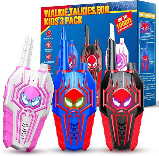Walkie Talkies for Kids Boys: 3 Pack Kids Walkie Talkies Toys Gifts for 3 4 5 6 7 8 9 10 Year Old Girls Boys Family Hiking Camping Outdoor Toys for Kids Two Way Radio Boy Girl Gift Age 3-12