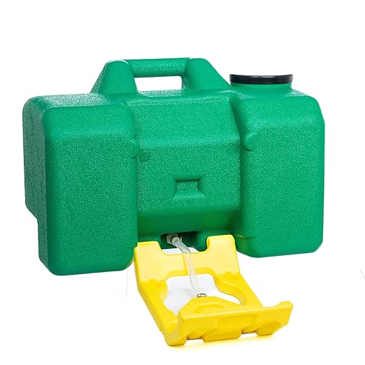 Eyewash Station 9-Gallon, OSHA/ANSI Compliant with one Eyewash Wall Mounted V-Sign, Highly Visible, Gravity Flow, Indoor/Outdoor, Pull Activated and Ready for Use