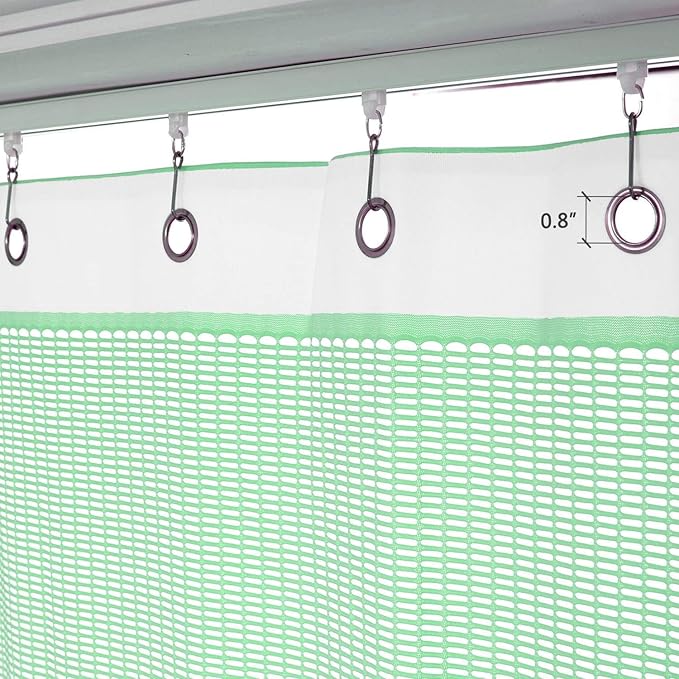 Macochico Nickel Grommet Medical Curtains Privacy Hospital Cubicle Flexible Curtains for Spa Lab Green Cubicle Curtain Divider Privacy Screen, 8ft Wide x 8ft Tall(1 Panel)