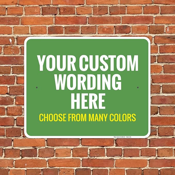 Custom Personalized Signs For Home, Office, Business, Delivery, Decor, Indoor/Outdoor Use Yellow Sign, 24x30 Aluminum Inches, Rust Free .063 Aluminum, Fade Resistant, Made in USA