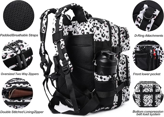 LHI Tactical Military Backpack for Men and Women 25L/35L Army Assault Pack Bag Small Rucksack with Bottle Holder