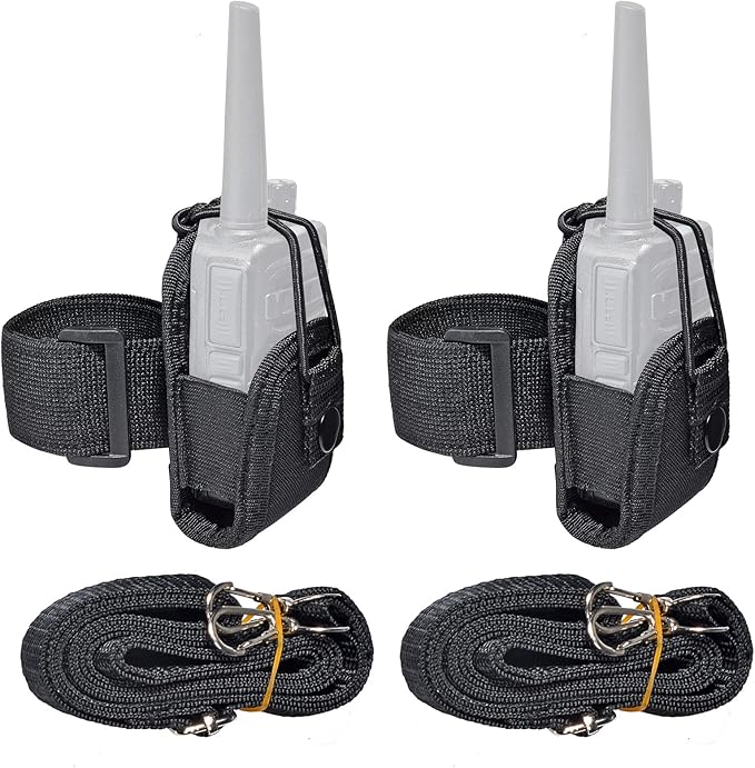 Universal Radio Case, Nylon Holder Holster Case Pouch Accessories with Arm Strap and Shoulder Strap for Baofeng UV5R Midland Motorola Talkabout Cobra Retevis Walkie-Talkie (Pack of 2)