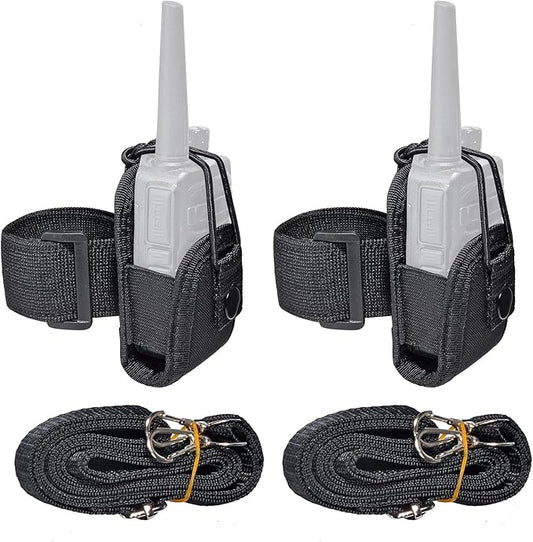 Universal Radio Case, Nylon Holder Holster Case Pouch Accessories with Arm Strap and Shoulder Strap for Baofeng UV5R Midland Motorola Talkabout Cobra Retevis Walkie-Talkie (Pack of 2)