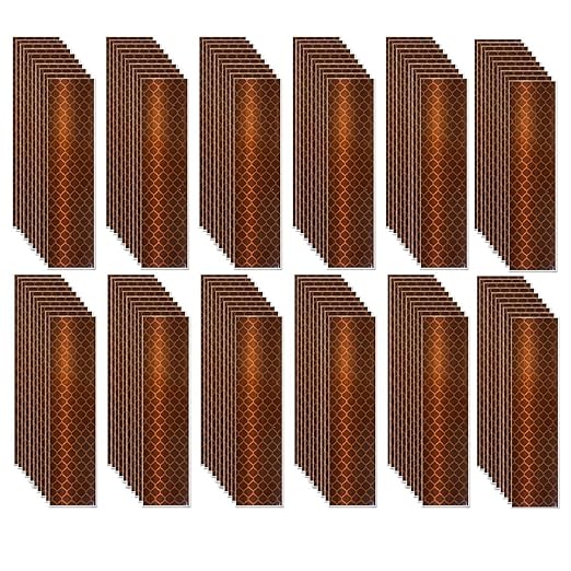 Brown Reflective Stickers 1 inch X 4 inch, Outdoor Waterproof High Visibility Warning Safety Adhesive Reflector Tape (120 Pcs)