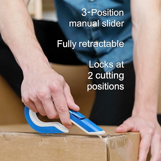 Slice Box Cutter, Heavy Duty Utility Knife, Safe Ceramic Blade Lasting 11x Longer than Metal, Sky, 1 Pack