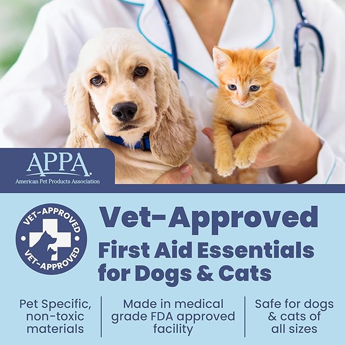 Dog First Aid Kit for Hiking & Travel - Vet Approved Emergency Supplies - Pet First Aid Guide, Tick Remover, Thermal Blanket & More - Compact Pet Camping Gear - Ideal Dog Gift for Christmas Stocking