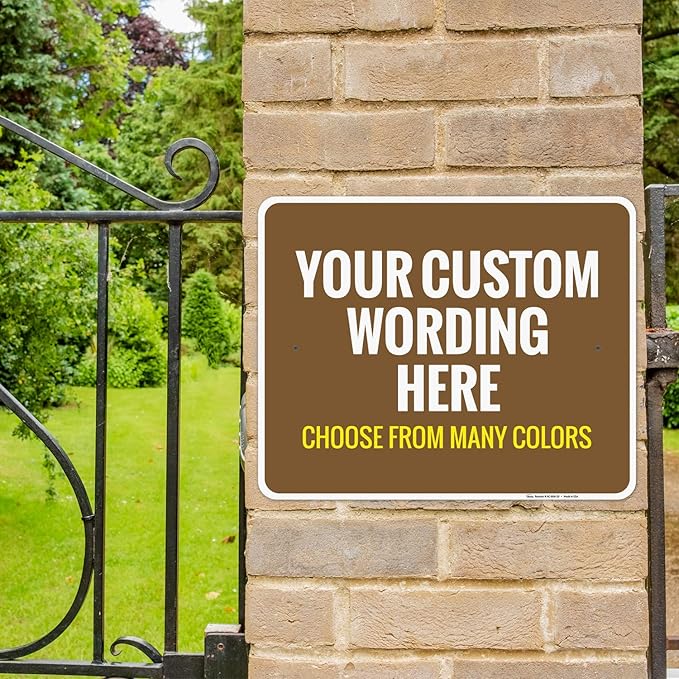 Custom Personalized Signs For Home, Office, Business, Delivery, Decor, Indoor/Outdoor Use Yellow Sign, 24x30 Aluminum Inches, Rust Free .063 Aluminum, Fade Resistant, Made in USA