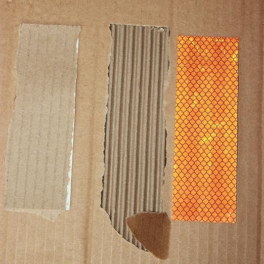Brown Reflective Stickers 2 inch X 6 inch, Outdoor Waterproof High Visibility Warning Safety Adhesive Reflector Tape (30 Pcs)