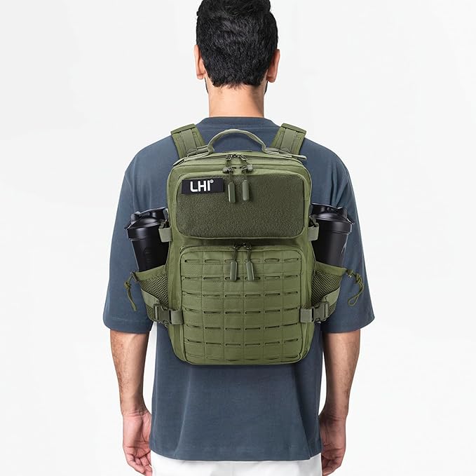 LHI Tactical Military Backpack for Men 25L/45L Large Molle Army Assault Pack 3 Day Hiking Rucksack With Bottle Holder