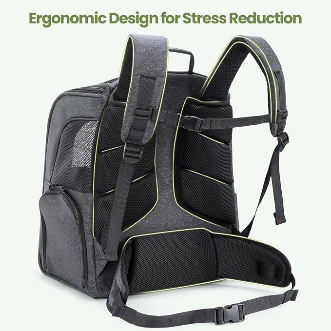 Pecute Cat Backpack Carrier, 30% Energy Saving Cat Backpack for Small Dogs, Cat Carrier Backpack for Puppy Kitty, Foldable Ergonomic Design Cat Backpack Travel Hiking Vet Outdoor