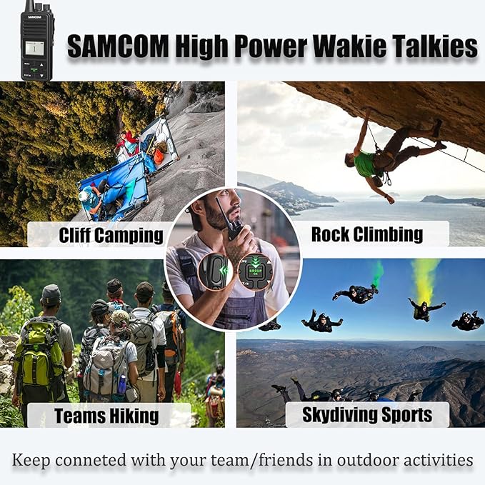 SAMCOM FPCN10A 2 Way Radios Walkie Talkies Rechargeable, 3000mAh Two-Way Radios Long Standby, Group Call VOX Programable UHF Handheld Radio for Commercial Church Warehouse, 2 Packs