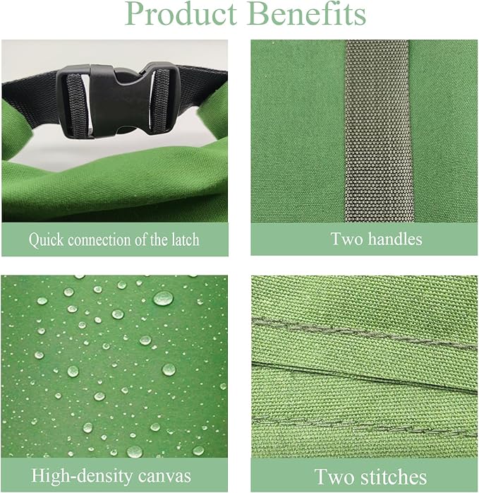 Flood Barrier Sand Bags 10Pcs Thickened Long Canvas Flood Protection Sandbags & Reusable with Insert Buckle Handle Sandbags for Emergency Flood Protection Fits Doors Garages Basement (10)