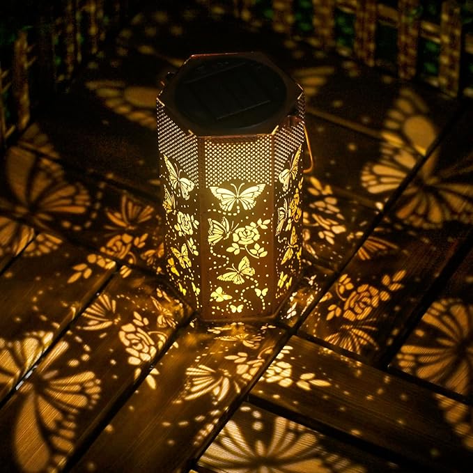 Christmas Gifts for Women Mom - Butterfly Solar Lights Outdoor - Butterflies Solar Lanterns Outdoor Waterproof Garden Decoration for Outside, Outdoor, Yard, Lawn