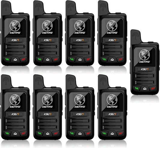 Lifetime Free Global Rapid Walkie Talkies Unlimited Range Nationwide PTT 4G LTE PoC Long Range Two Way Radios Long Distance 5000 Miles Professional for Family,Outdoor,Logistics (9 Pack with SIM)