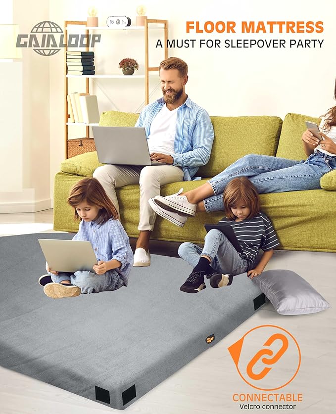 4 INCH Extra Thick Memory Foam Camping Mattress, 30D Foam Camp Pad for Car Tent Cot, Roll Up Mattress for Guests Sleepovers RV Truck Camper