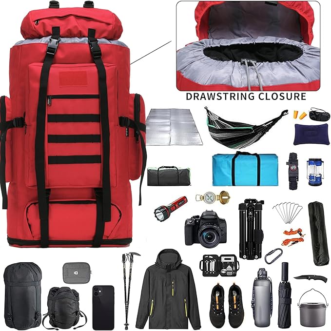 Hiking Backpack for Men 70L/100L Camping Backpack Military Rucksack Molle 3 Days Assault Pack for Climbing