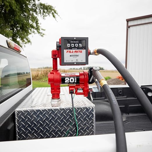 Fill-Rite FR4211H 12V 20 GPM Fuel Transfer Pump with Standard Mechanical Meter Package, Gallons Gasoline, Diesel, Kerosene, Ethanol & Methanol Blends & Biodiesel