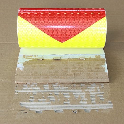 Reflective Tape 8 inch X 10 feet, Outdoor Waterproof Hazard Conspicuity Safety Warning Industrial Marking Tape