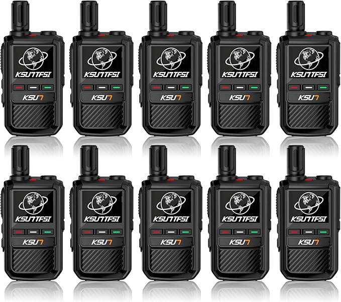 Lifetime Free Global Rapid Walkie Talkies Unlimited Range Nationwide PTT 4G LTE PoC Long Range Two Way Radio 5000 Miles Long Distance with Flashlight for Family,Outdoor,Logistics (10 Pack with SIM)