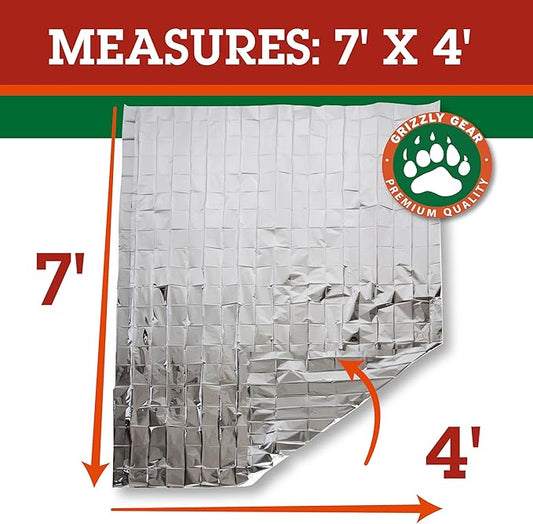 Emergency Mylar Thermal Blankets (10 Pack) Survival Kit Camping Space Blanket - Perfect for Hiking, Outdoors, Marathon Runs or First Aid Set- Bug Out Bag Essential - Keep Heat Insulated