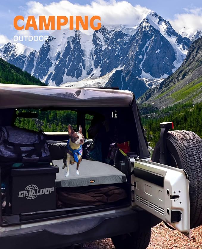 4 INCH Extra Thick Memory Foam Camping Mattress, 30D Foam Camp Pad for Car Tent Cot, Roll Up Mattress for Guests Sleepovers RV Truck Camper