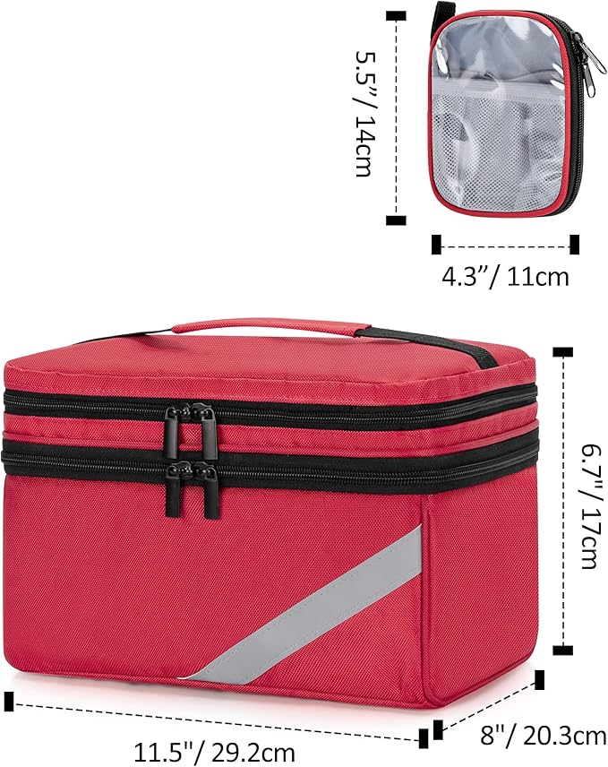 Trunab Medicine Storage and Organizer Bag Empty, Pill Bottle Organizer with Portable Small Pouch, Home First Aid Box for Emergency Medication, Supplements or Medical Kits (Bag Only)(Patent Design)