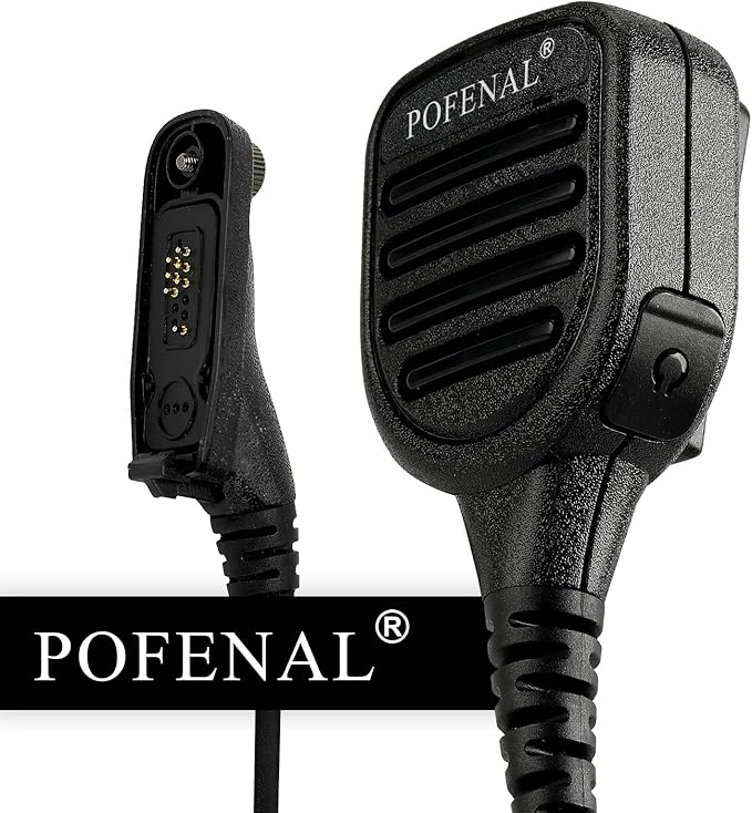APX 6000 APX 4000 Water-Proof Radio Microphone Remote Shoulder MIC with 3.5mm Audio Jack Compatible with Motorola XPR 6550 XPR 7550 (XPR 7550e Mic, Black)