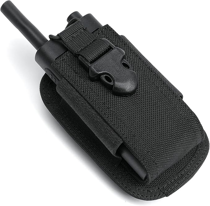 TACNEX Universal Radio Holster Tactical Two Ways Radio Holder Compact Elastic Walkie Talkies Pouch Nylon Case w/MOLLE Strap Duty Belt Clip for Police Leo Security Firefighter Rescue EMS EMT Military